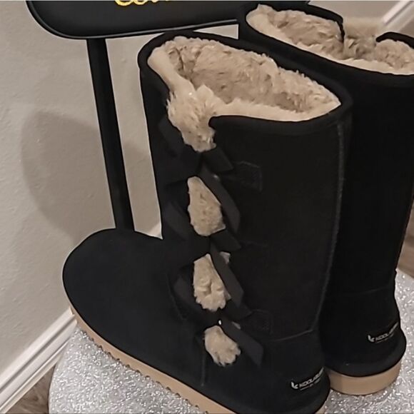 Koolaburra By Ugg Victoria Tall Boots- Black - Picture 9 of 12